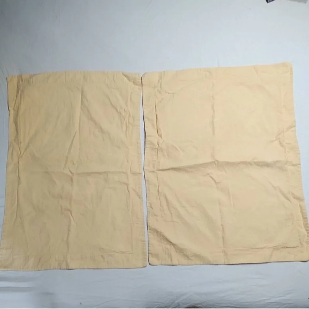 Restoration Hardware Yellow 100% Cotton Standard Pillowcases Shams Set of 2